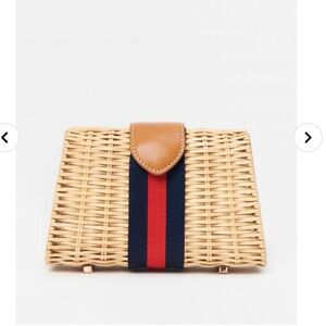 J. McLaughlin Olivia Wicker Stripe Clutch